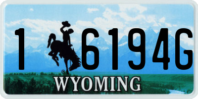 WY license plate 16194G