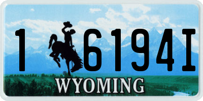 WY license plate 16194I