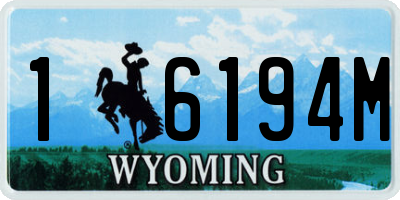 WY license plate 16194M