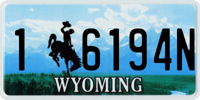WY license plate 16194N
