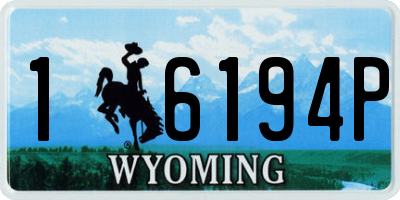 WY license plate 16194P
