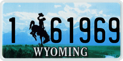 WY license plate 161969
