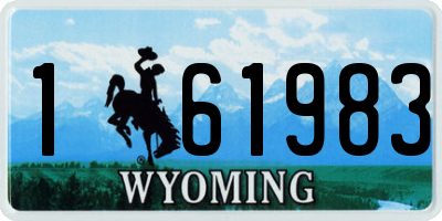 WY license plate 161983