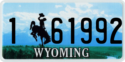 WY license plate 161992