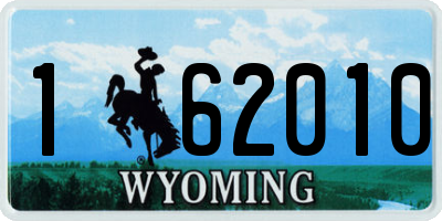 WY license plate 162010