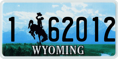 WY license plate 162012