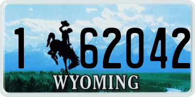 WY license plate 162042