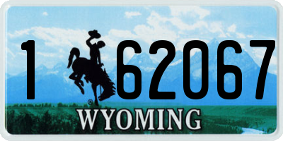 WY license plate 162067