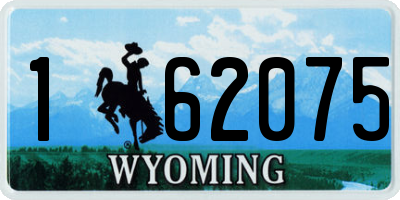 WY license plate 162075