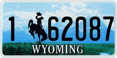 WY license plate 162087