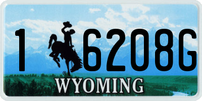 WY license plate 16208G