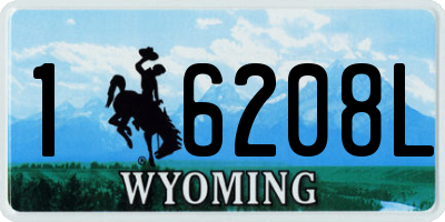 WY license plate 16208L