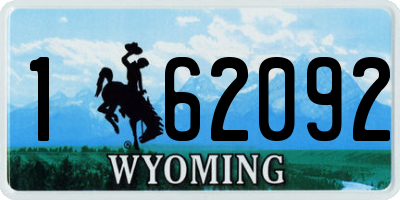 WY license plate 162092