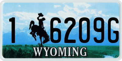 WY license plate 16209G