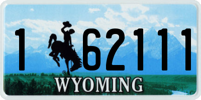 WY license plate 162111