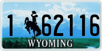 WY license plate 162116