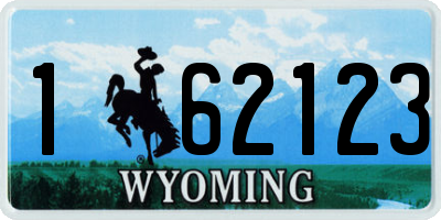 WY license plate 162123