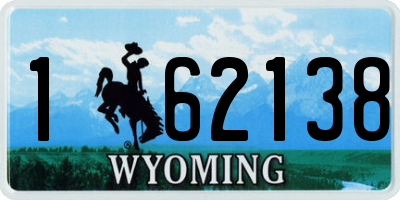 WY license plate 162138