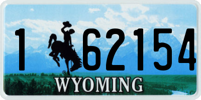 WY license plate 162154