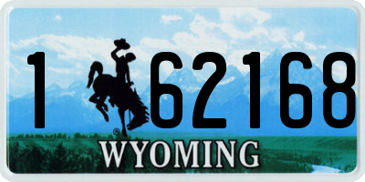 WY license plate 162168