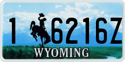 WY license plate 16216Z