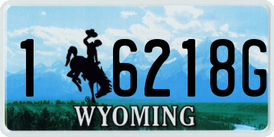 WY license plate 16218G