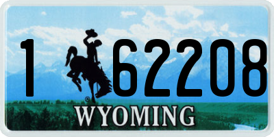 WY license plate 162208