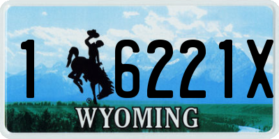 WY license plate 16221X