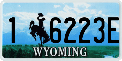 WY license plate 16223E