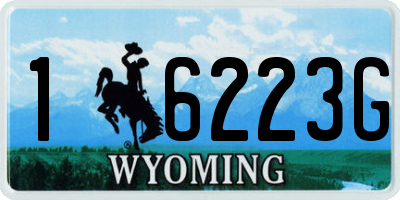 WY license plate 16223G