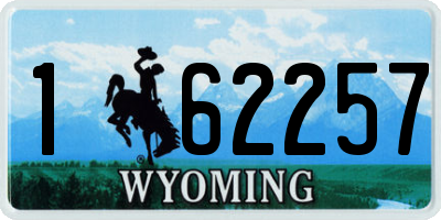 WY license plate 162257
