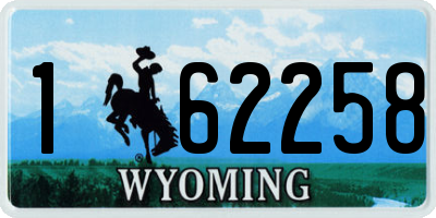 WY license plate 162258