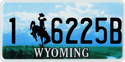 WY license plate 16225B
