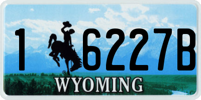 WY license plate 16227B