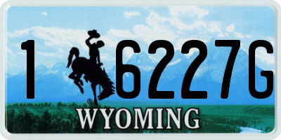 WY license plate 16227G