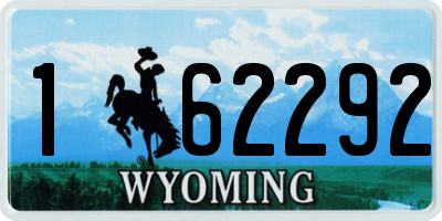 WY license plate 162292