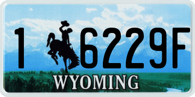 WY license plate 16229F