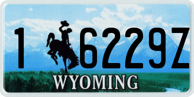 WY license plate 16229Z