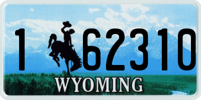 WY license plate 162310