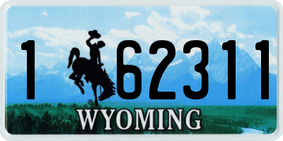 WY license plate 162311