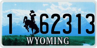 WY license plate 162313