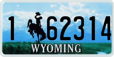 WY license plate 162314