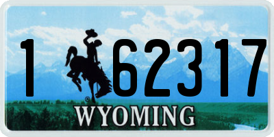WY license plate 162317