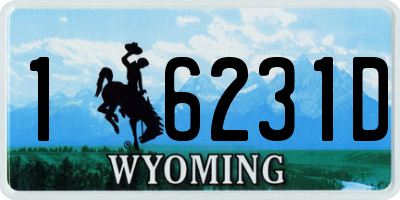 WY license plate 16231D