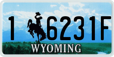 WY license plate 16231F