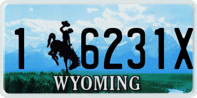 WY license plate 16231X