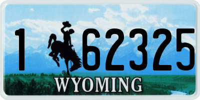 WY license plate 162325