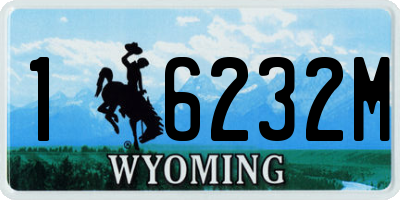 WY license plate 16232M