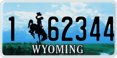 WY license plate 162344