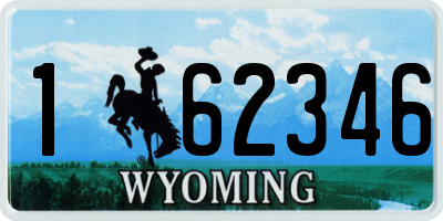 WY license plate 162346